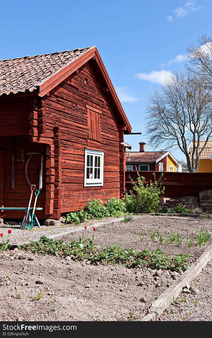 Old house with an cultivating. Old house with an cultivating.