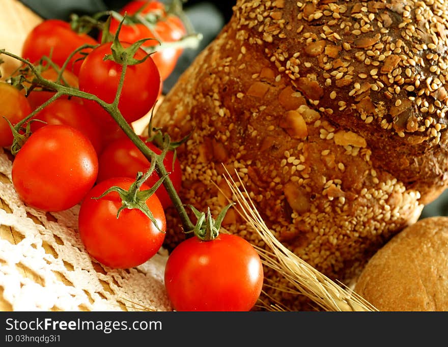 Tomatoes and bread - agriculture ingredient