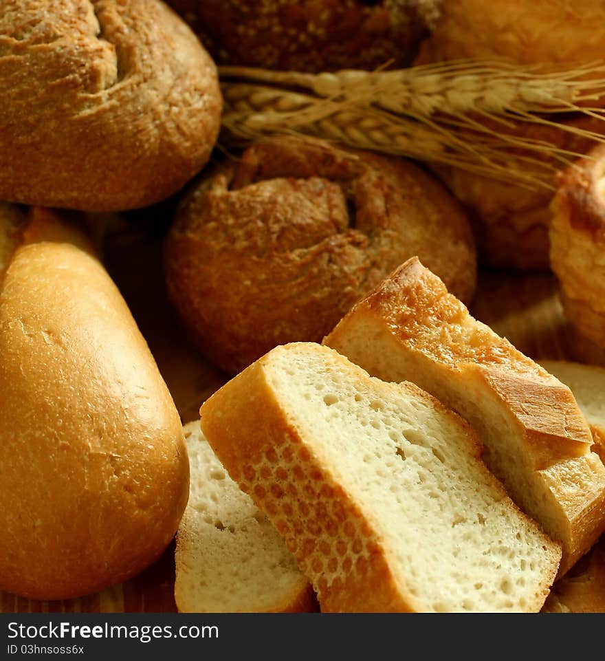 Assorted tasty bread - food ingredient. Assorted tasty bread - food ingredient