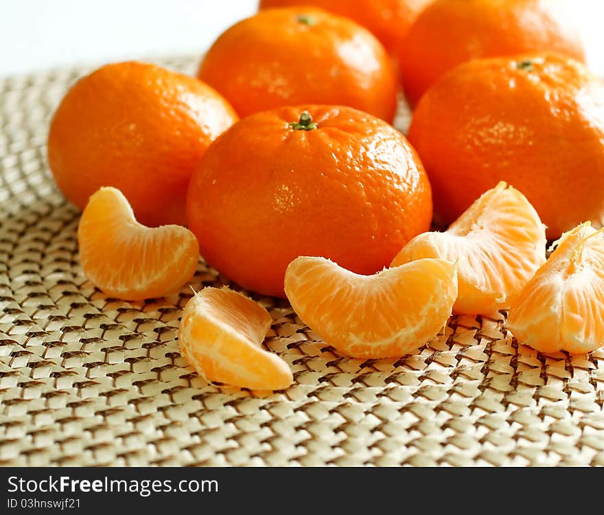 Fresh tangerines - fruits composition