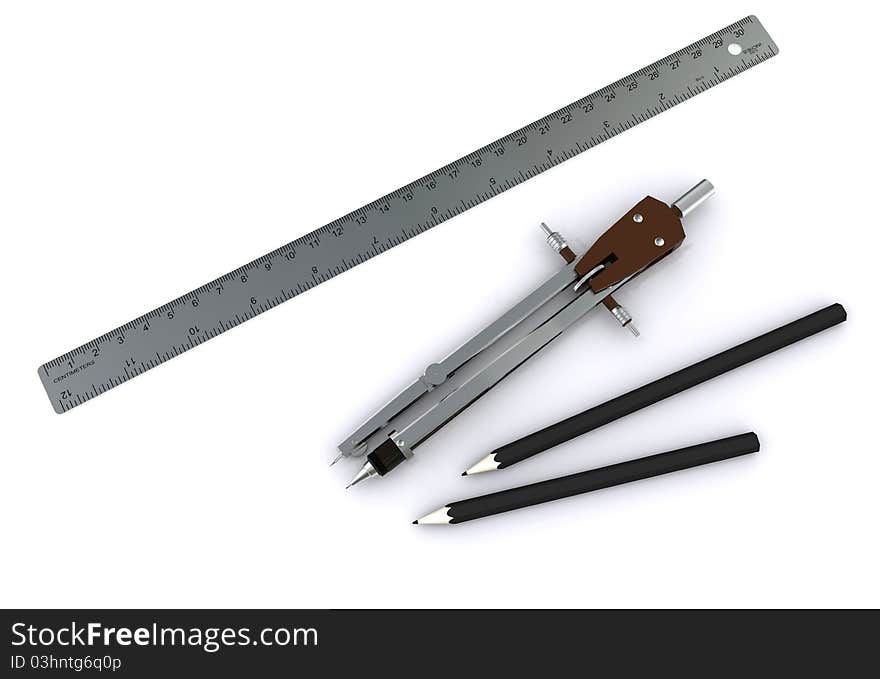 Compass, ruler, pencils