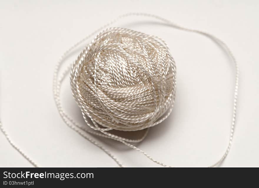 Simple cord skein on white background