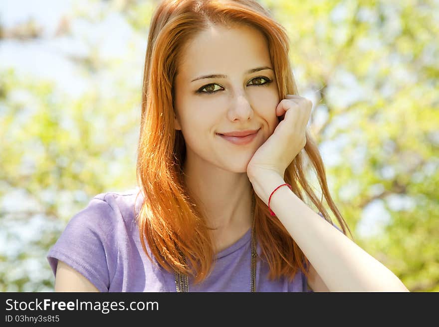 Girl at the park in summer time.