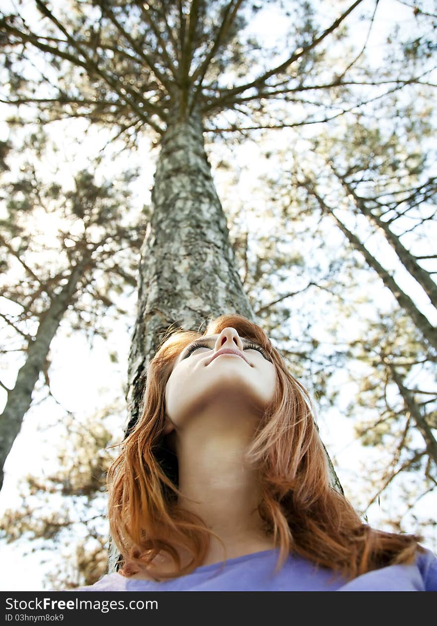 Girl at the park in summer time.