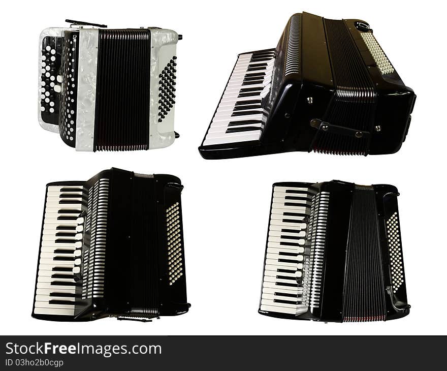 The image of accordiones under the white background