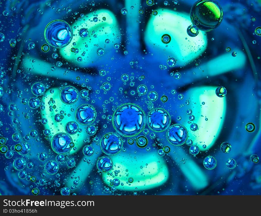 Bubbles. Abstract image with circles, colours and reflections.