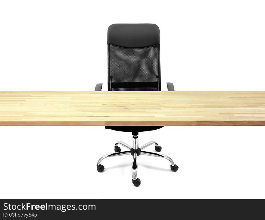 A workplace scene against a white background