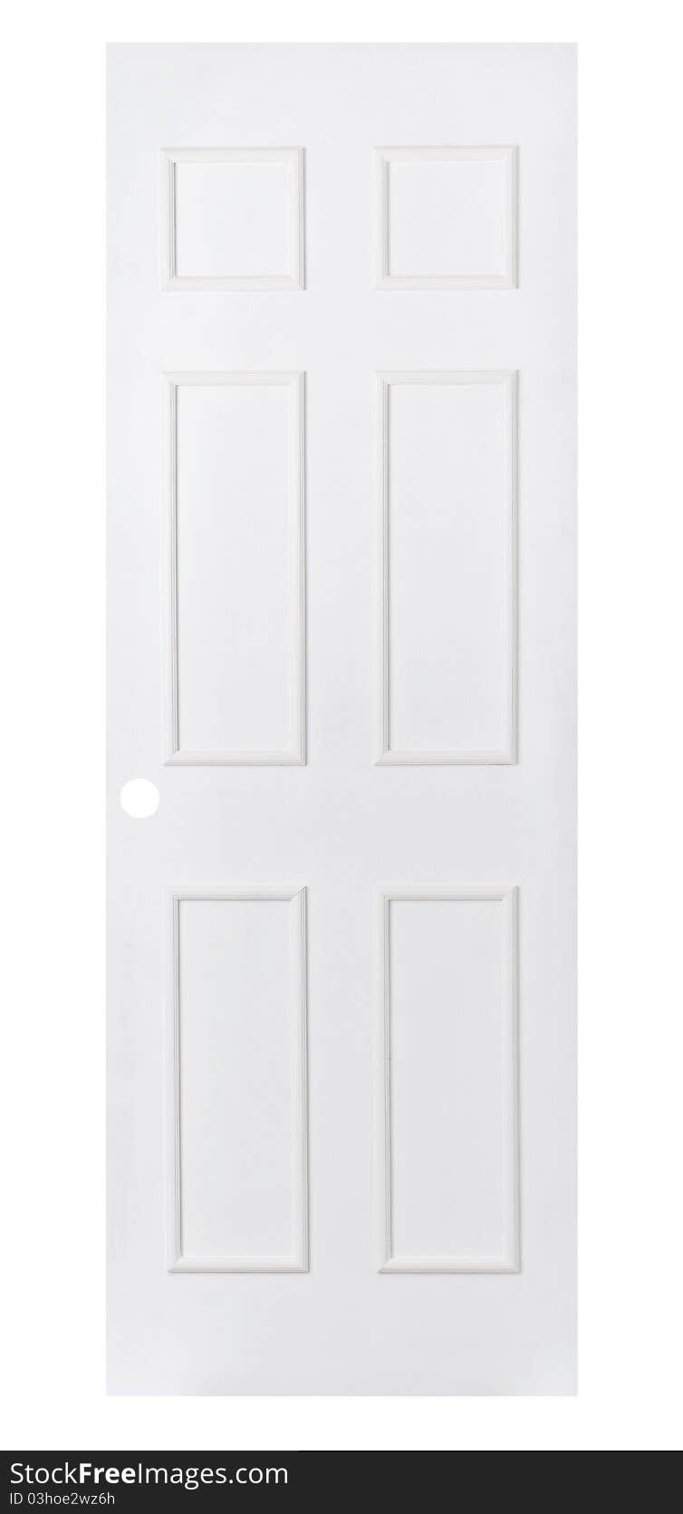 Empty white door isolated on white