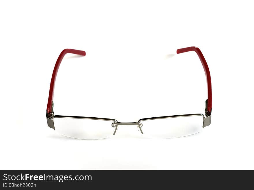 Color eye glasses frame isolated on white background