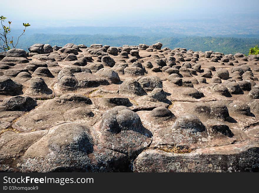 Rocky ground button that occurs naturally