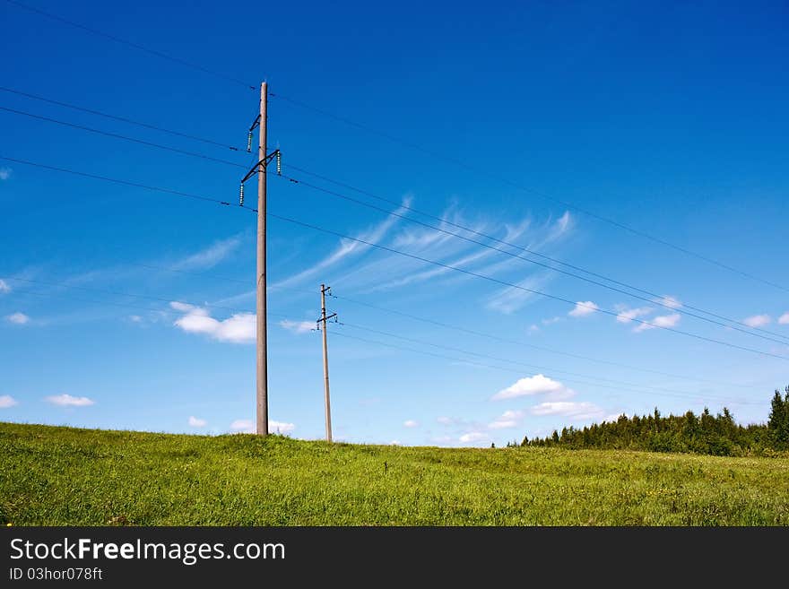 Wired for electricity transmission line. Wired for electricity transmission line