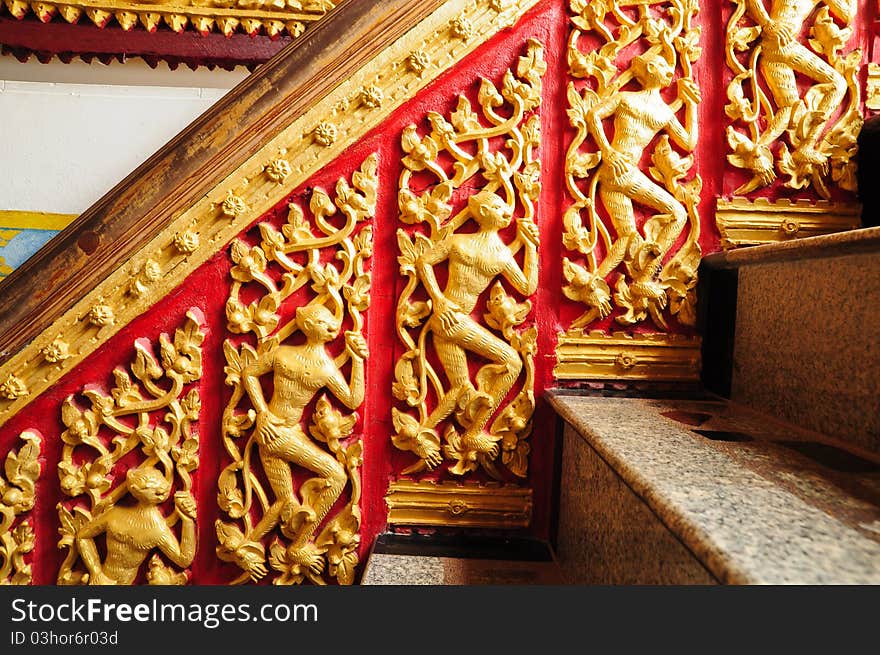 Traditional thai style at the temple, thailand