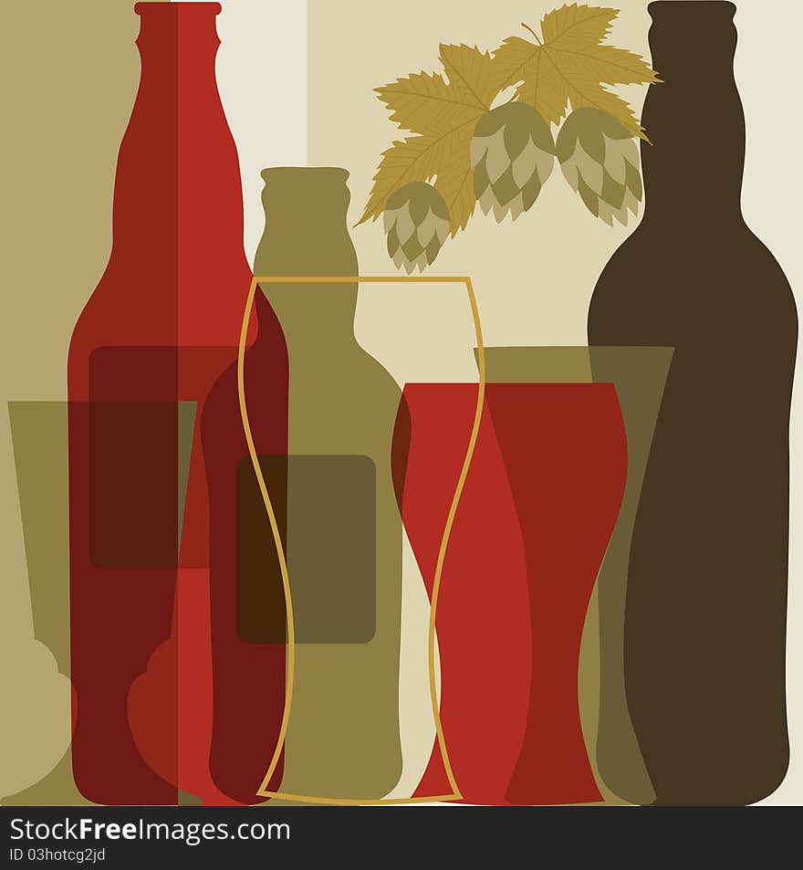 Vector illustration Beer in retro style