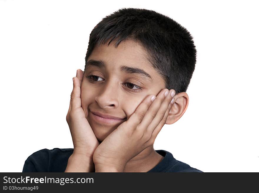 An handsome indian kid smiling for you