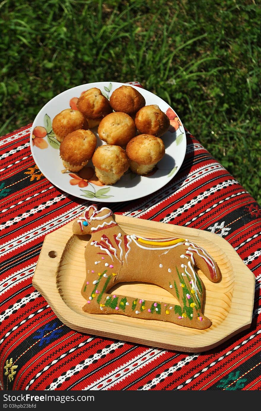 Image of some fresh muffins and gingerbread. Image of some fresh muffins and gingerbread