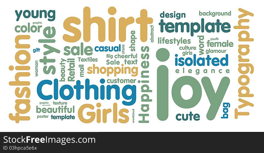 Tag cloud on the subject of style, fashion on white