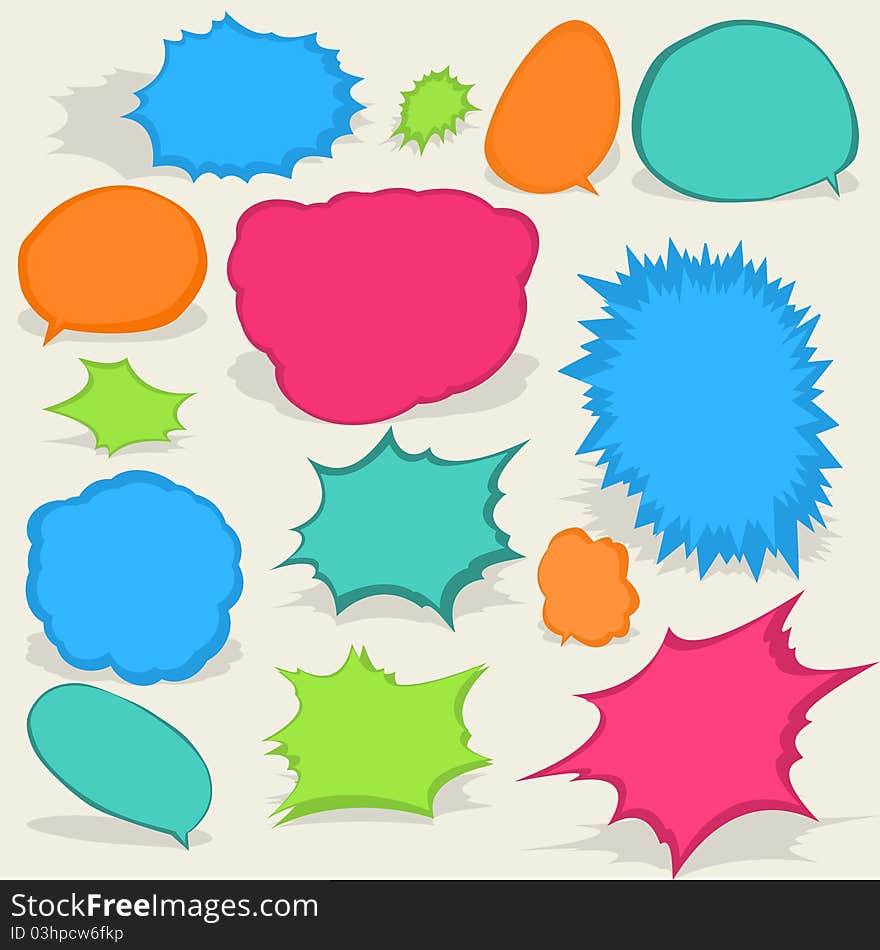 Colorful Different Speech Bubbles. EPS8