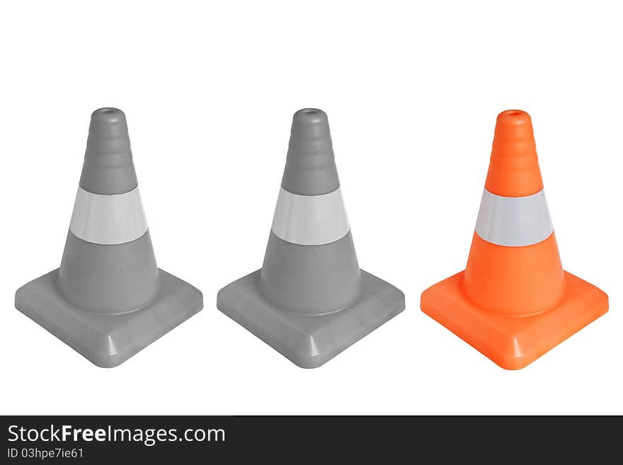 Three emergency cone