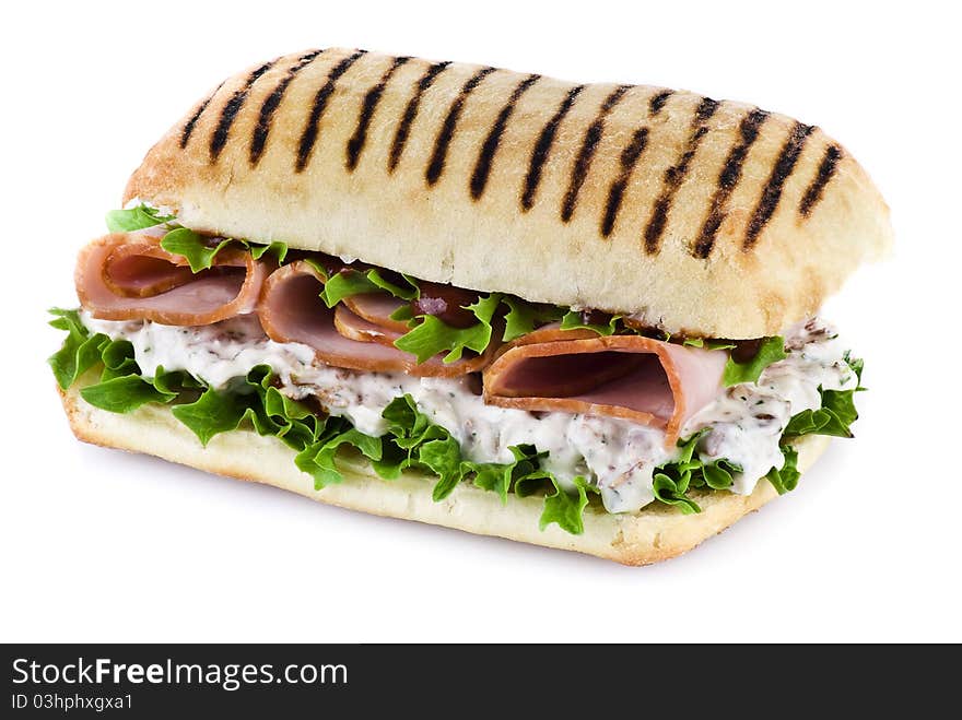 Ham and vegetable sandwich