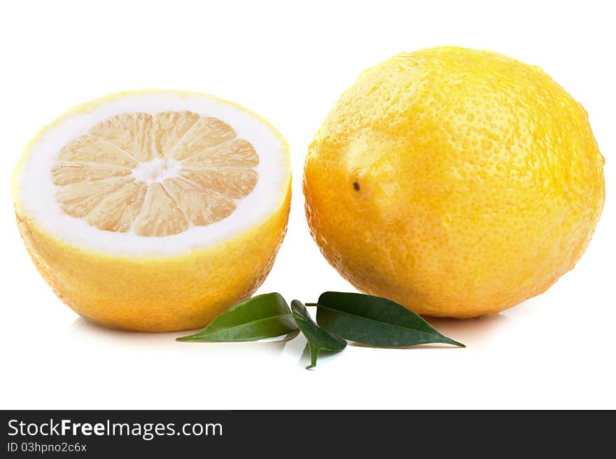 Fresh lemon isolated on a white background