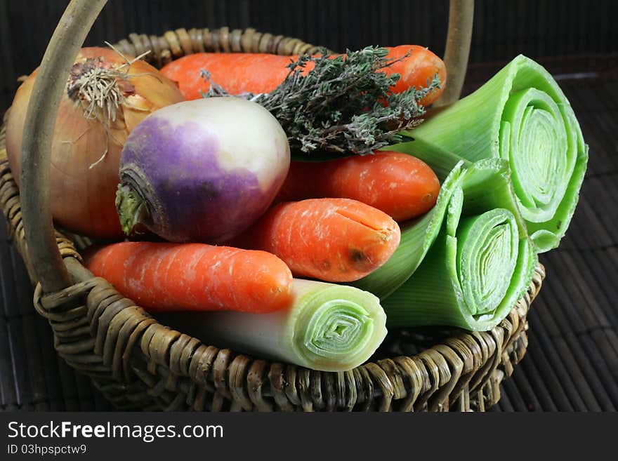 Vegetables for the preparation of a French meal