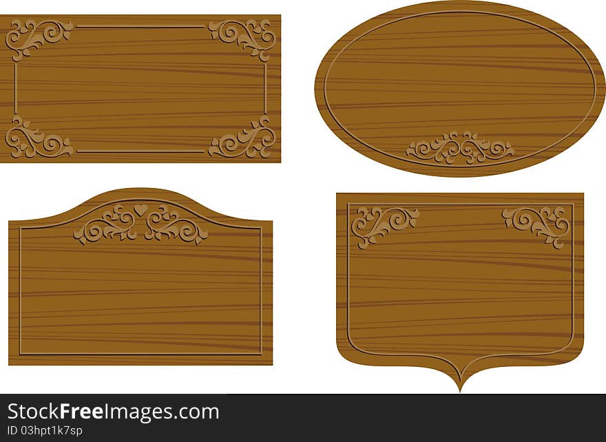 Wooden boards for advertising text. Wooden boards for advertising text