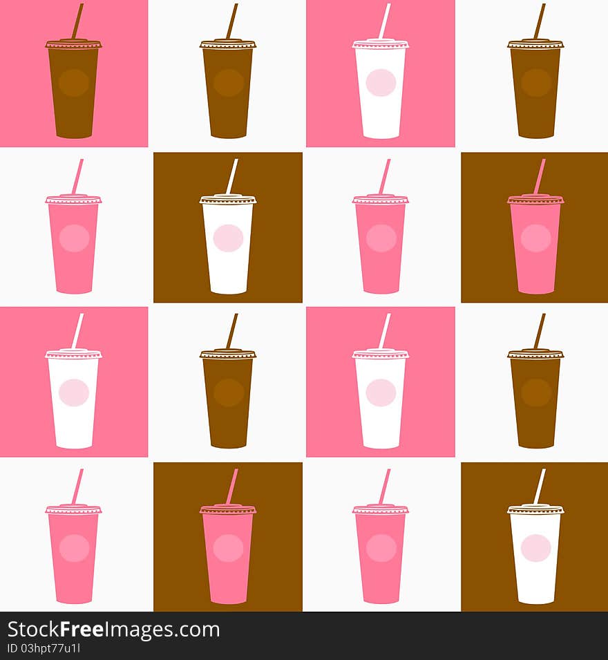 Coffee cup background texture pink, brown