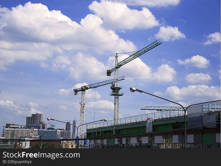 Image of construction at the sky a bright view of the bridge Chatuchak Market Thailand. Image of construction at the sky a bright view of the bridge Chatuchak Market Thailand