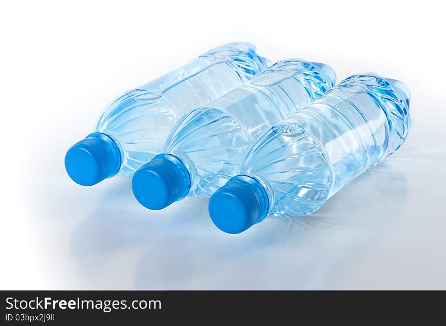 Bottles of fresh water