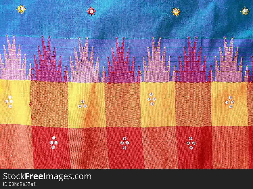 Close up of an Indian Saree design.