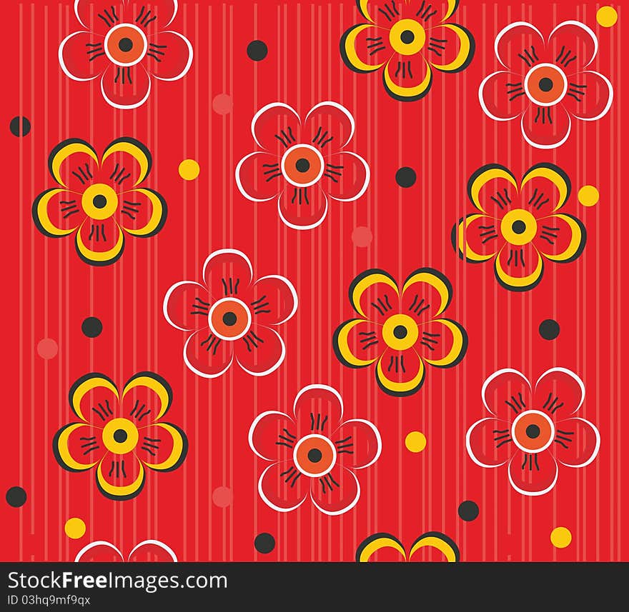 Floral seamless backgrounds for design of fabrics and wallpapers in vector. Floral seamless backgrounds for design of fabrics and wallpapers in vector