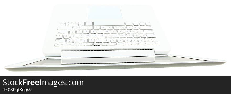 Top View of  White Laptop Keyboard