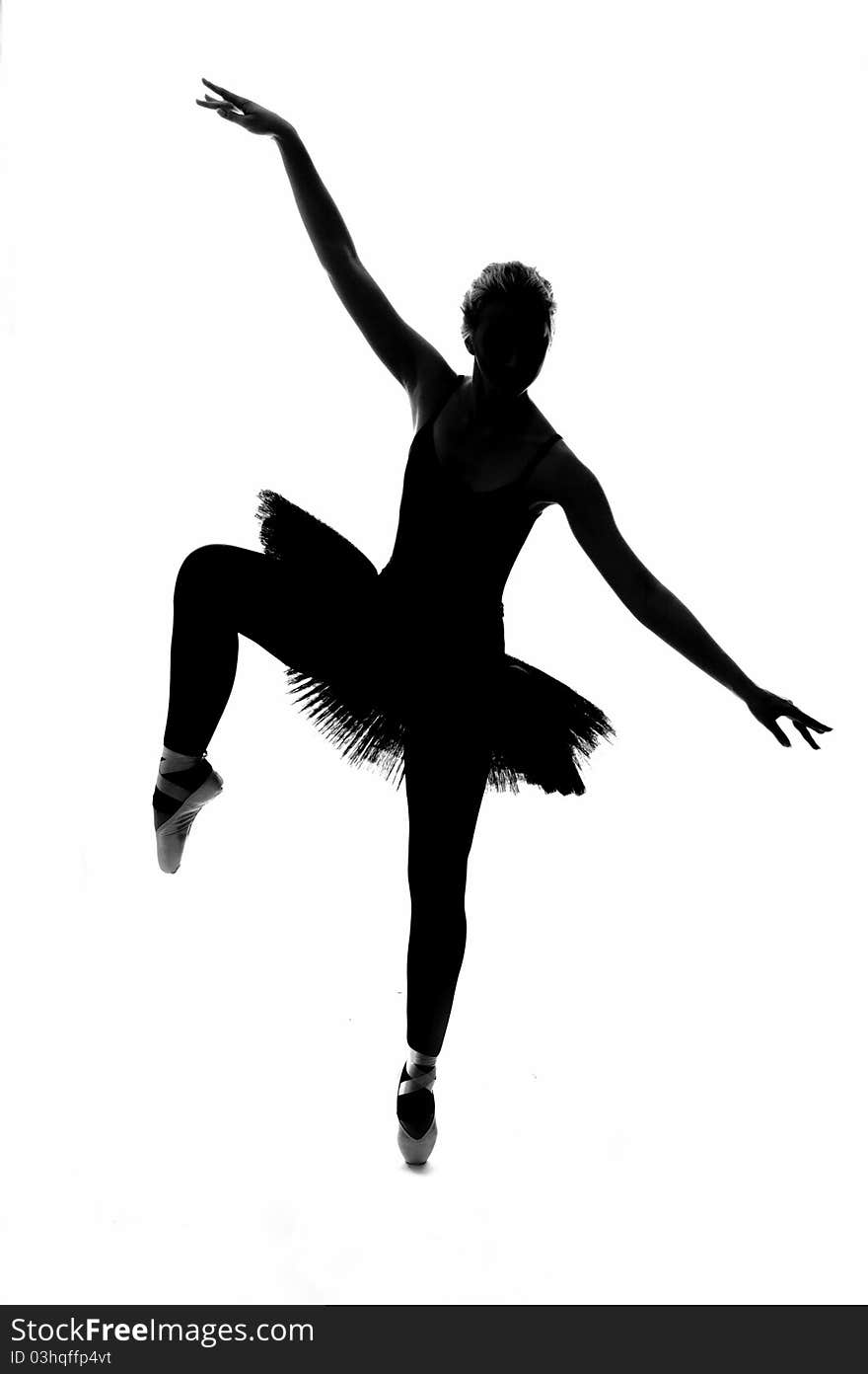 Black silhouette with ballet dancer. Black silhouette with ballet dancer