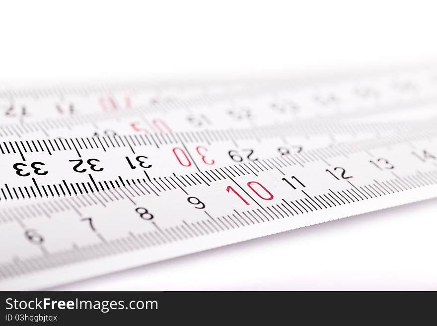 White folding rule over white Backgroun. White folding rule over white Backgroun