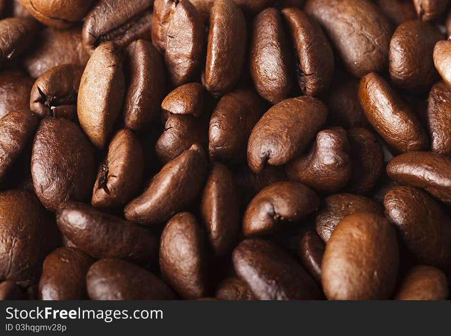 Coffe beans on white background. Coffe beans on white background