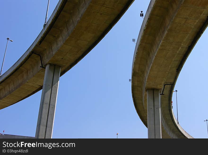 The curve of bridge in Thailand