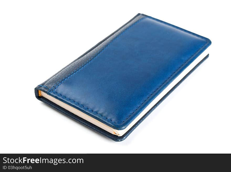 Blue office notebook isolated on a white background