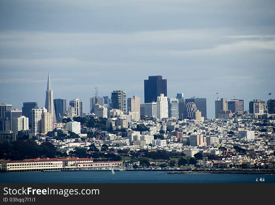 View of San Francisco from Golden Gate Bridge