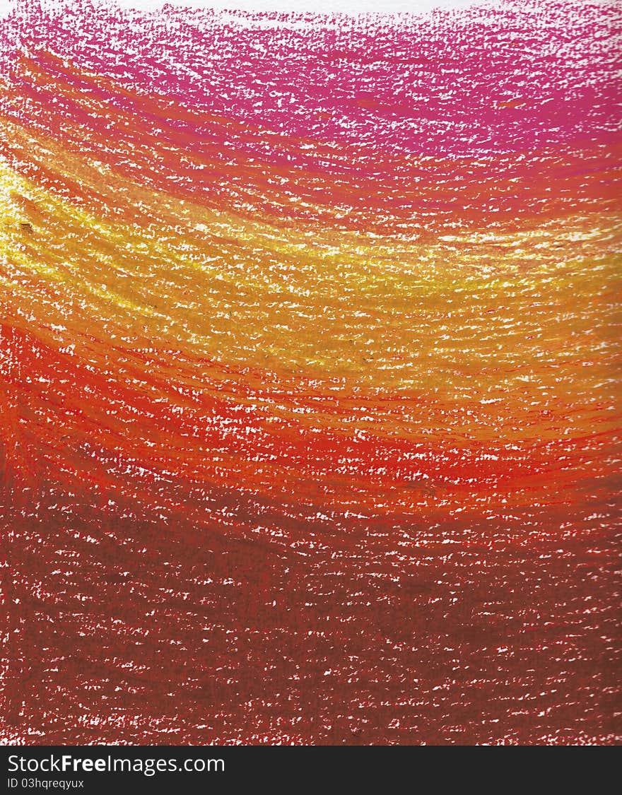 Background of crayoned abstract orange gradation. Background of crayoned abstract orange gradation