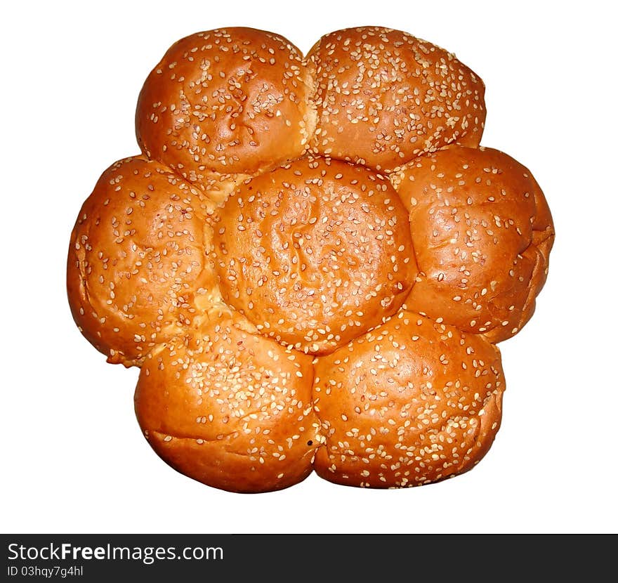 Knot-shaped Bread on a white background