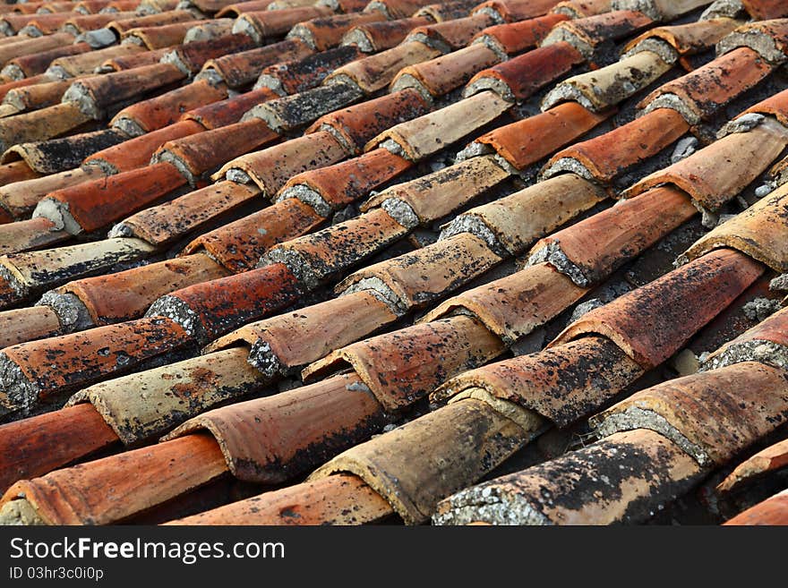 Beautiful ancient red tile. Background. Beautiful ancient red tile. Background