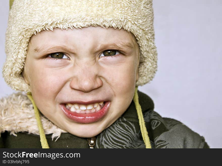 Cute  expressive little  boy