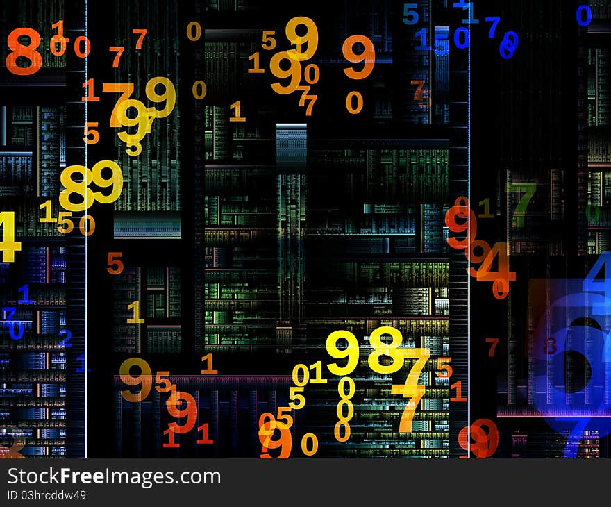 Elegant detailed grid lines and numbers rendered as background on the subject of science, technology, geometry and mathematics. Elegant detailed grid lines and numbers rendered as background on the subject of science, technology, geometry and mathematics