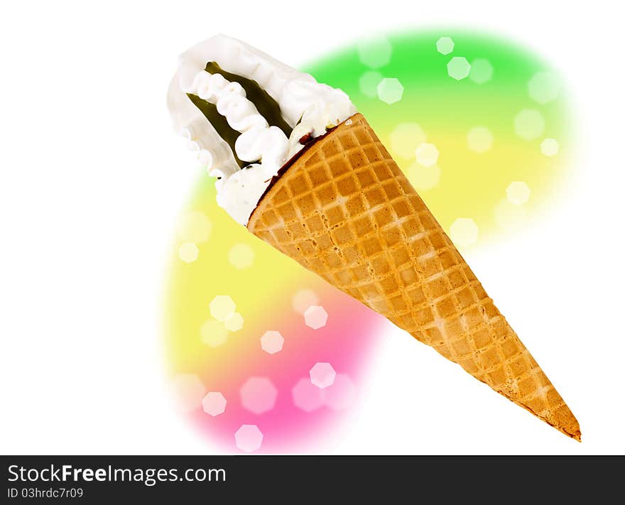 Wafer cone with ice cream