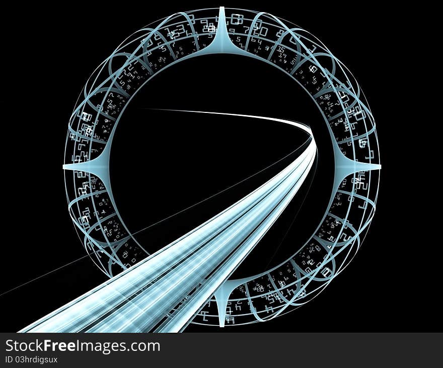 Dynamic interplay of abstract geometric grids and technology symbols on the subject of science, math, computing and modern technologies. Dynamic interplay of abstract geometric grids and technology symbols on the subject of science, math, computing and modern technologies