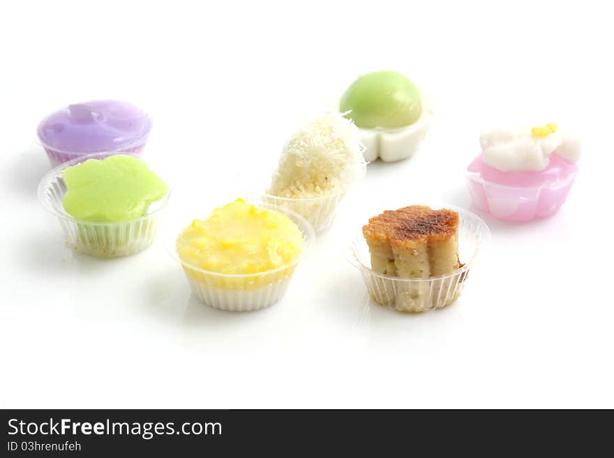 Thai dessert , sweet isolated in white background Thank you for your support