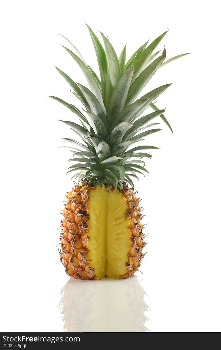 Fresh tasty pineapple isolated on white background thank for your support