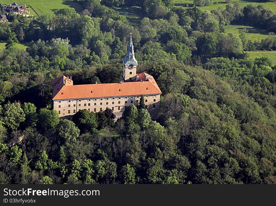 Manor hause Zelena Hora - air photo