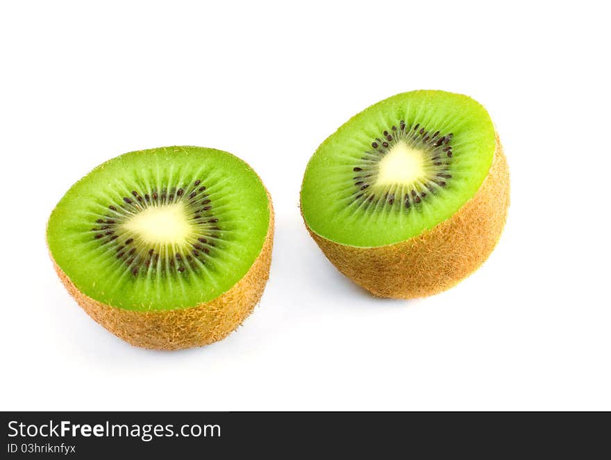 Kiwi fruit on white