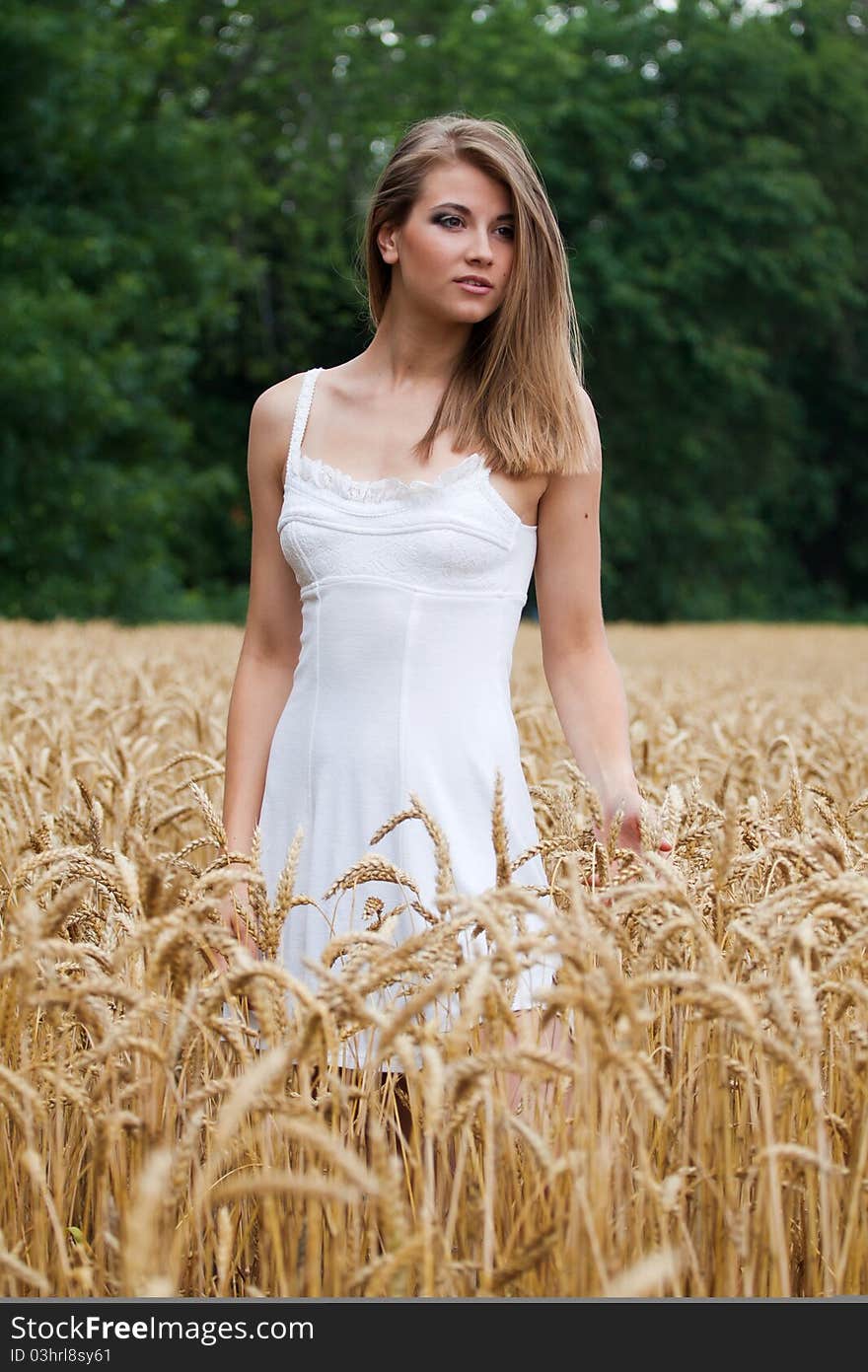 Portrait of girl in field